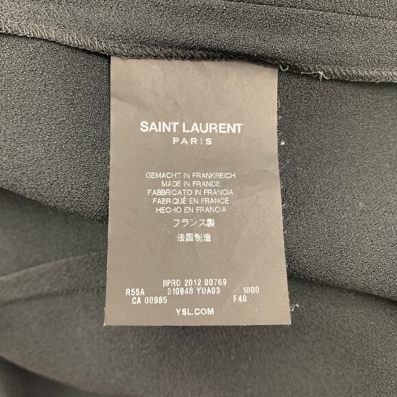 SAINT LAURENT Size 8 Black Acetate Blend Mixed Fabrics Above Knee Dress - Picture 6 of 7